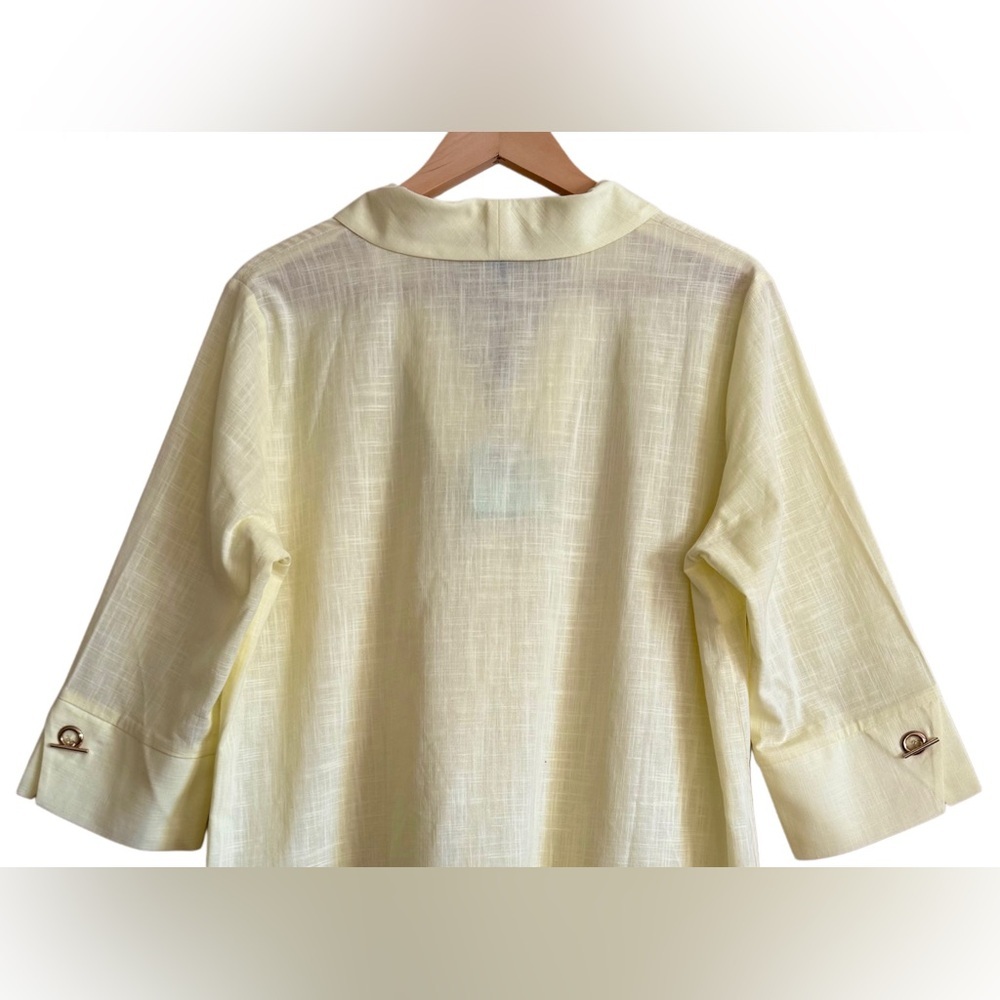 MING WANG 100% Cotton Preppy Lightweight Minimalist Lagenlook Chic Tunic M NWT - Picture 6 of 11